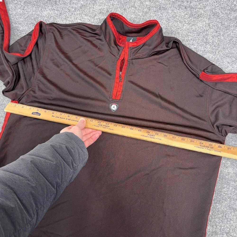 Vintage Air Jordan Shirt Mens Large Black Red Logo Golf‎ Nylon Training 1/4 Zip